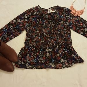 Peplum Floral Blouse